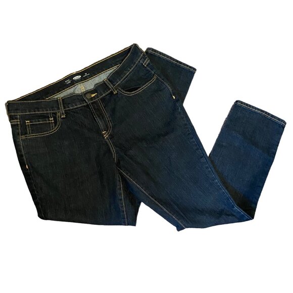 Women’s Size 12 Short Old Navy Mid Rise Dark Denim Skinny Jeans Casual - Picture 1 of 12